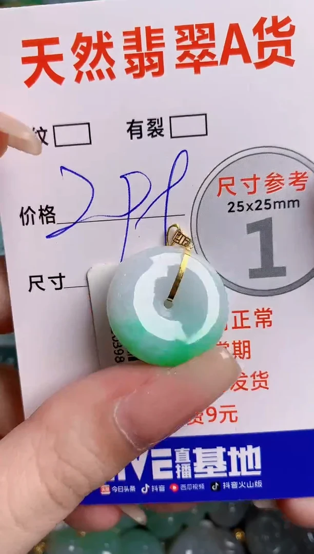 翡翠18K金镶嵌颈饰0297791592