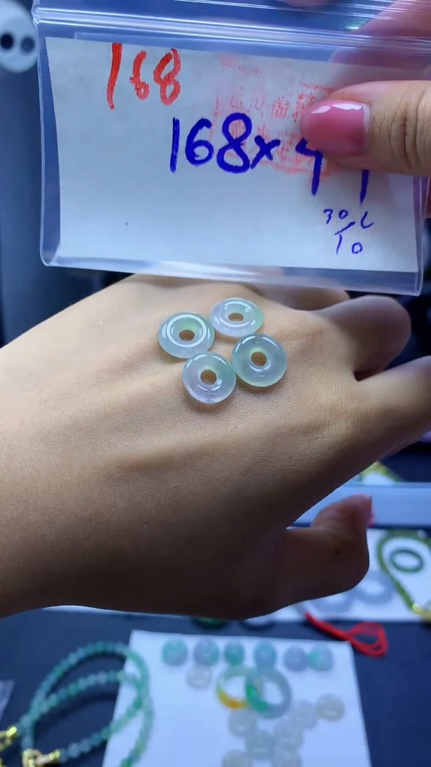 未镶嵌定制翡翠扣子#168元-毛货需精细抛光4个