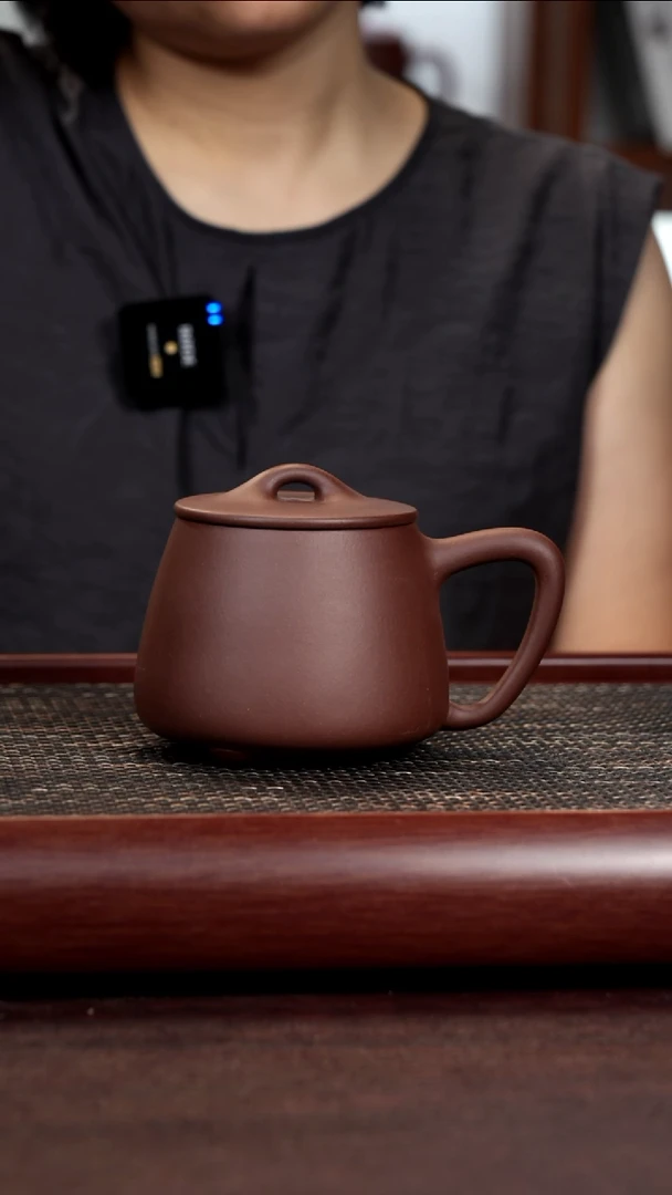 茶杯紫砂微瑕深井紫泥石瓢盖杯不带礼盒