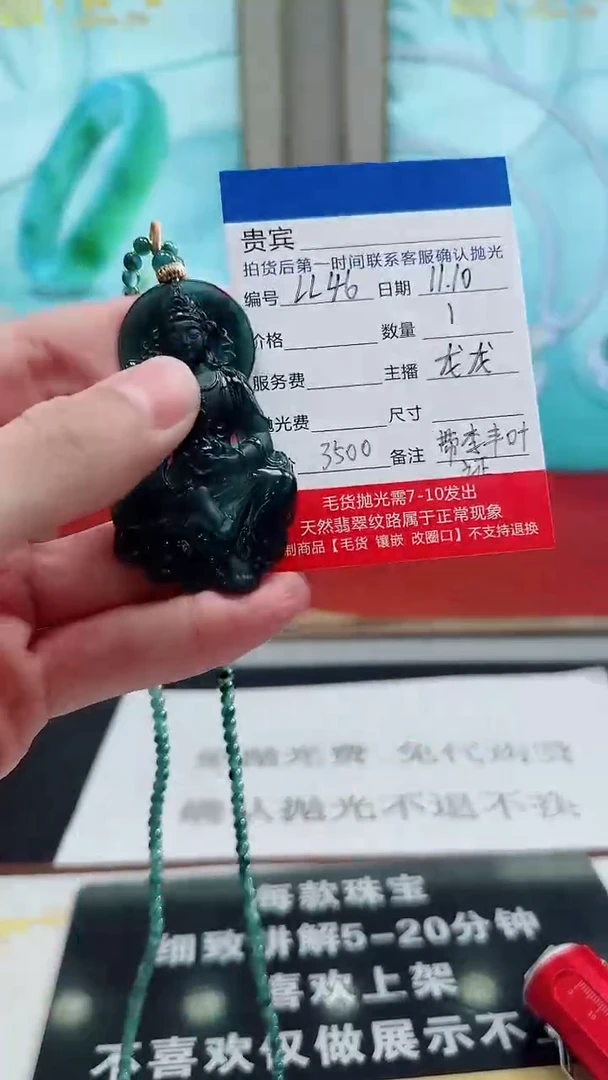 未镶嵌定制翡翠LL46翡翠吊坠带珠链-多样性发其一