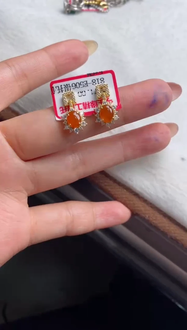 银S925镶嵌戒指翡翠天然A货翡翠