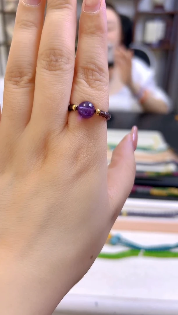 紫晶戒圈未镶嵌DIY款J109