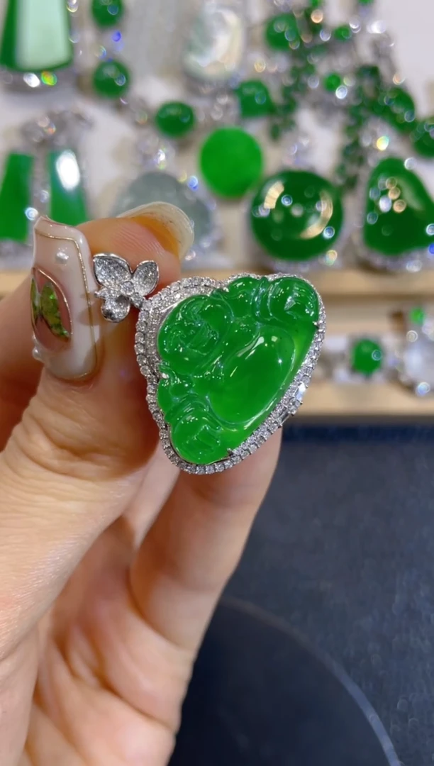 吊坠(不含链)18K金镶嵌翡翠团购2