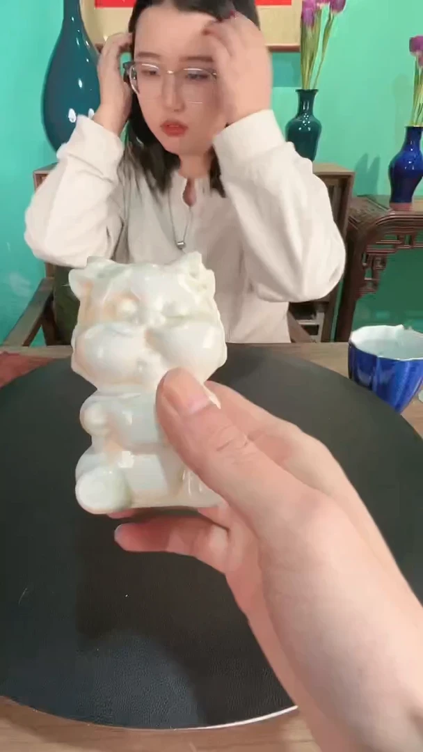 【闪购商品】杯一品德窑白瓷瑞兽茶宠