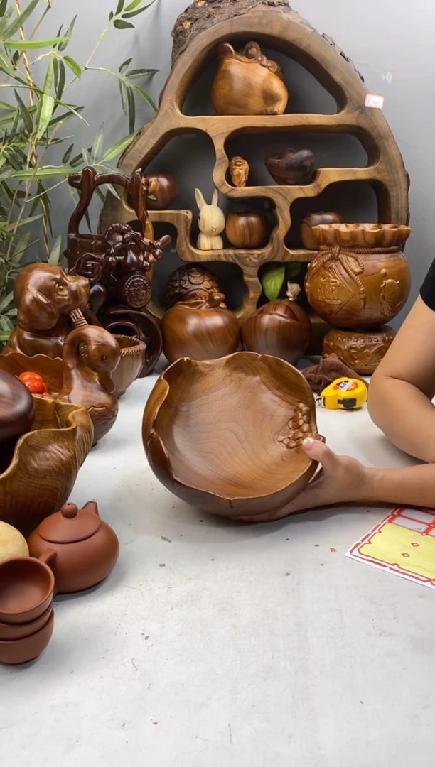 香樟木A59石榴果盆/尺寸