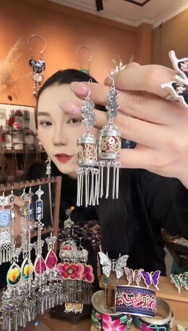 刺绣纯手工民族风耳环