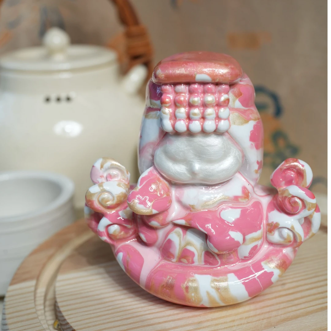 非遗手工大漆 小号祈福娘娘 工艺品书桌摆件diy把玩送礼礼品