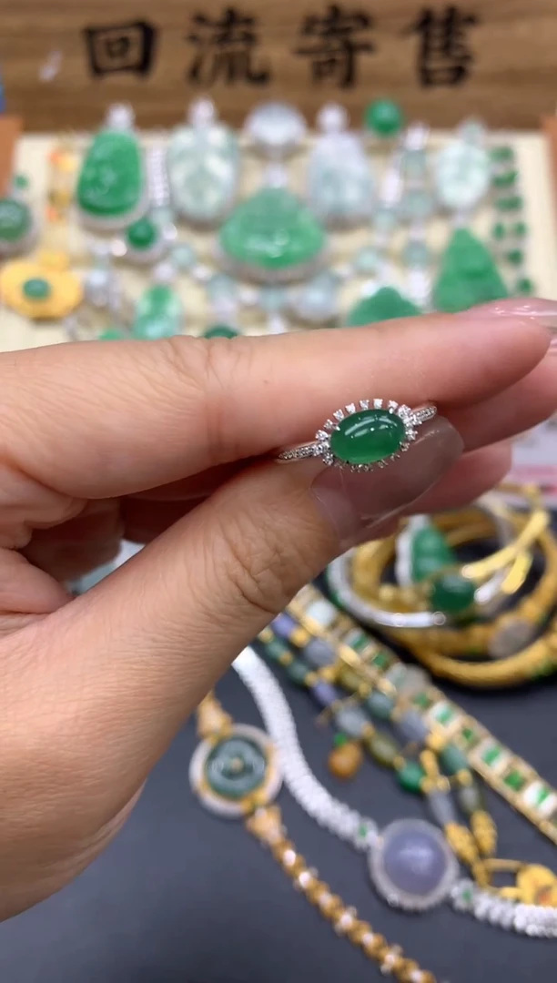 【闪购商品】翡翠戒指18K金镶嵌413-中国好珍宝