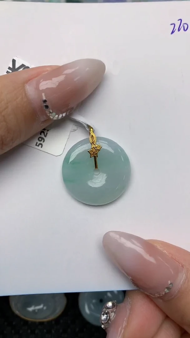 【闪购商品】翡翠颈饰18K金镶嵌天然翡翠A货