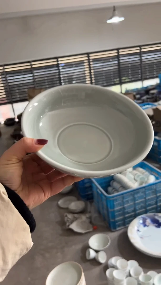明舟中暇福利草木灰8寸高足碗（单只装）