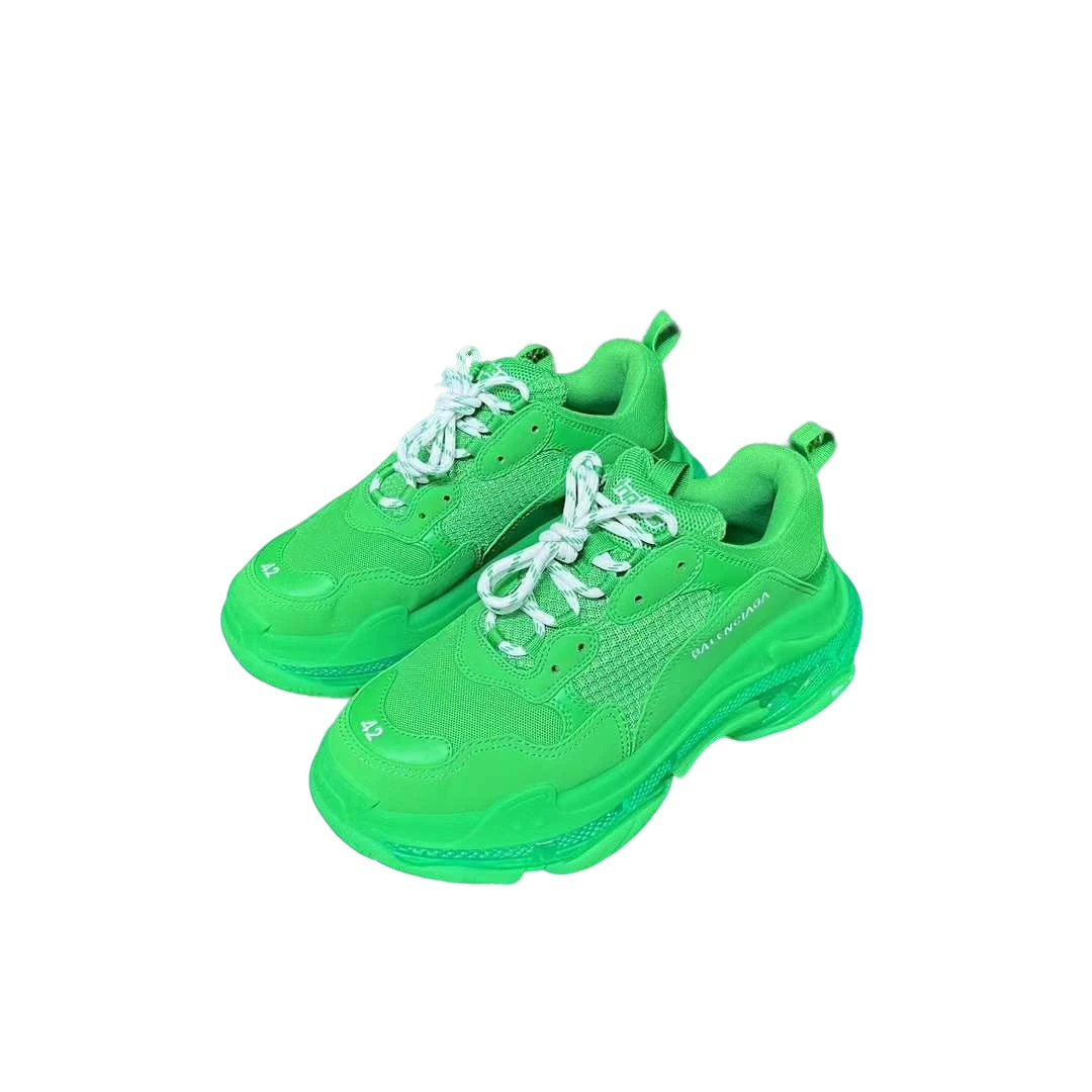 95新 Balenciaga/巴黎世家 Triple S 绿色 老爹鞋 42码 原盒