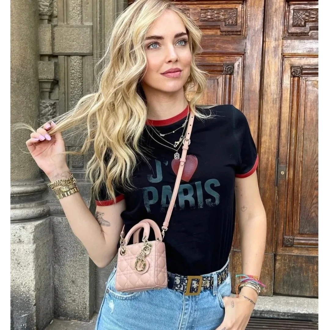 全新未使用 DIOR/迪奥 圆领字母短袖 黑色/M