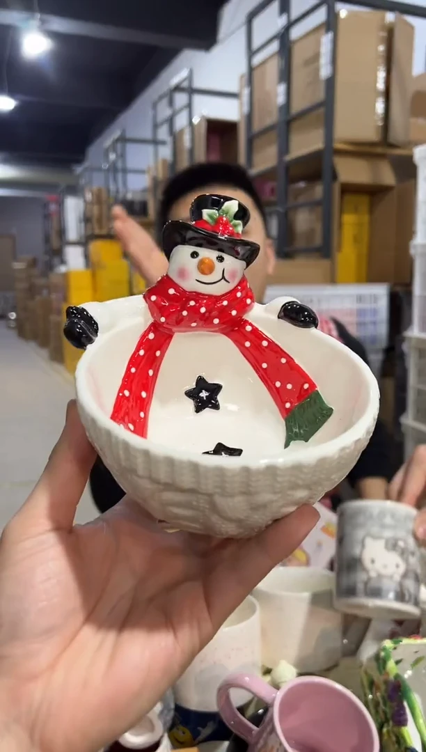 【闪购商品】杯陶瓷原盒雪人碗