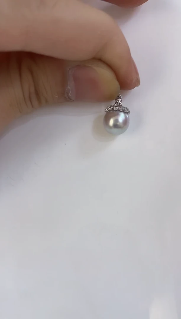 海水珍珠银S925镶嵌颈饰