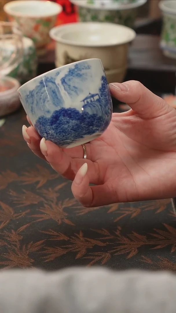 杯景德镇陶瓷杯碗柴烧多人
