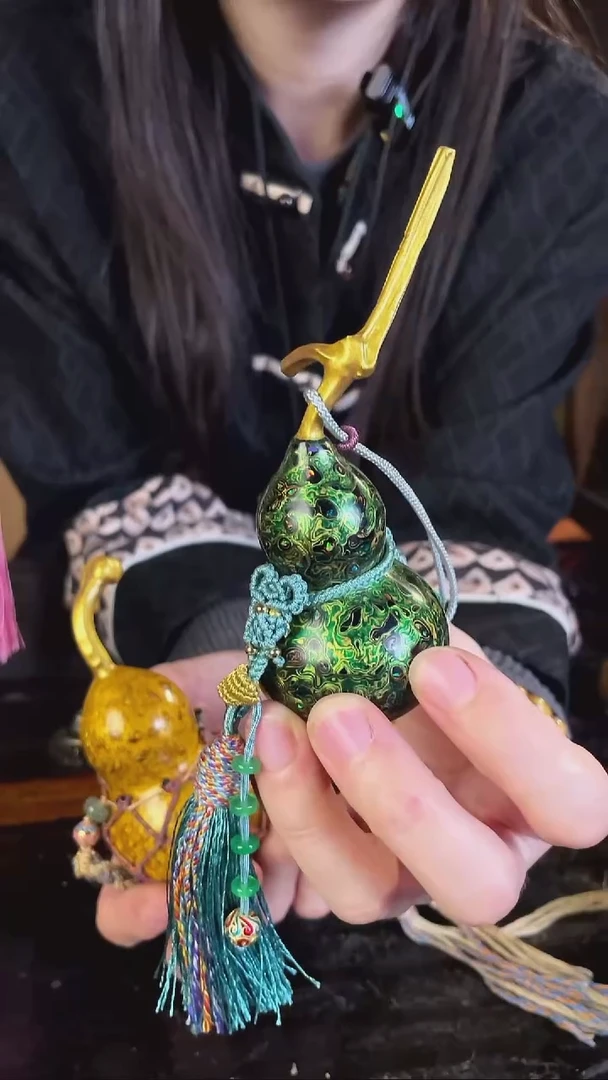 漆器绿色小葫芦手作