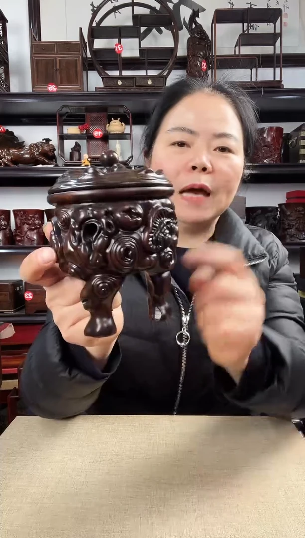 木三角香炉老李红木工艺品