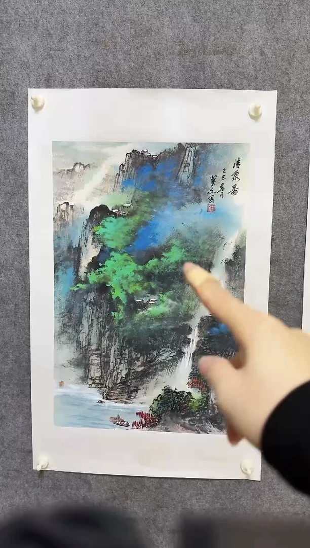 国画双节同庆《清泉图》手绘国画