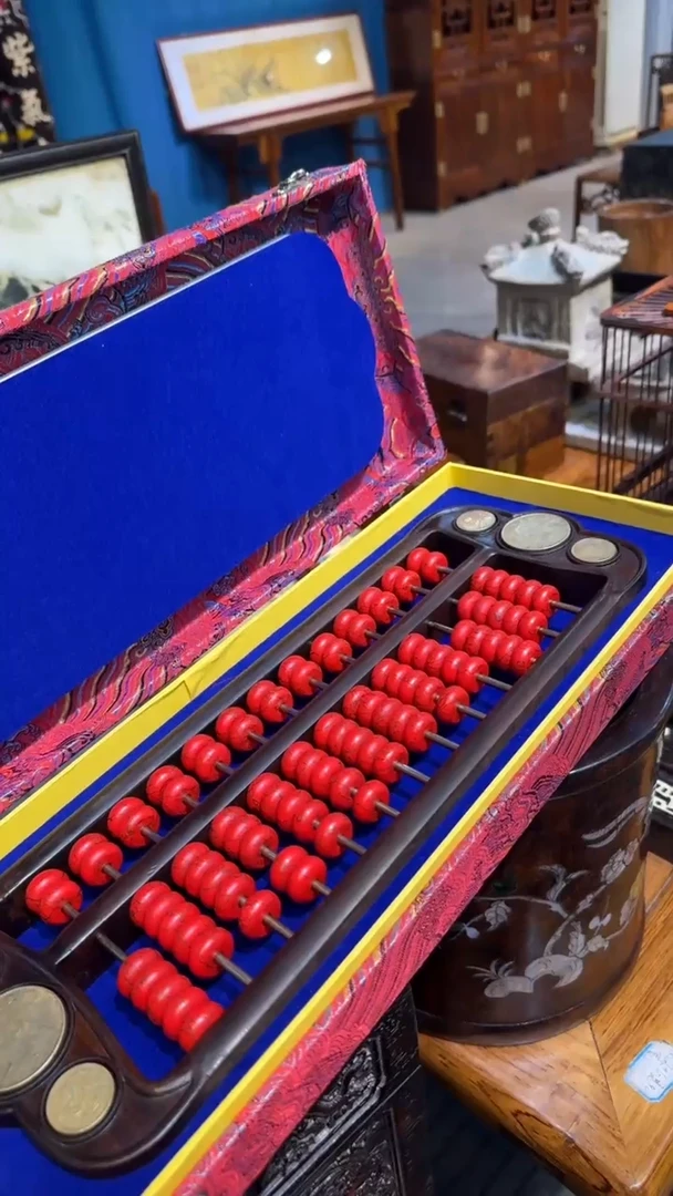 木檀木算盘红色00000
