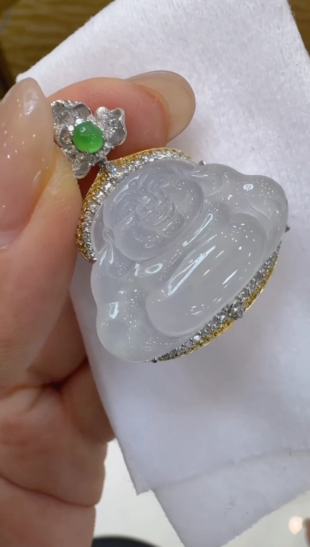 翡翠18K金镶嵌吊坠(不含链)多样性团购发一件