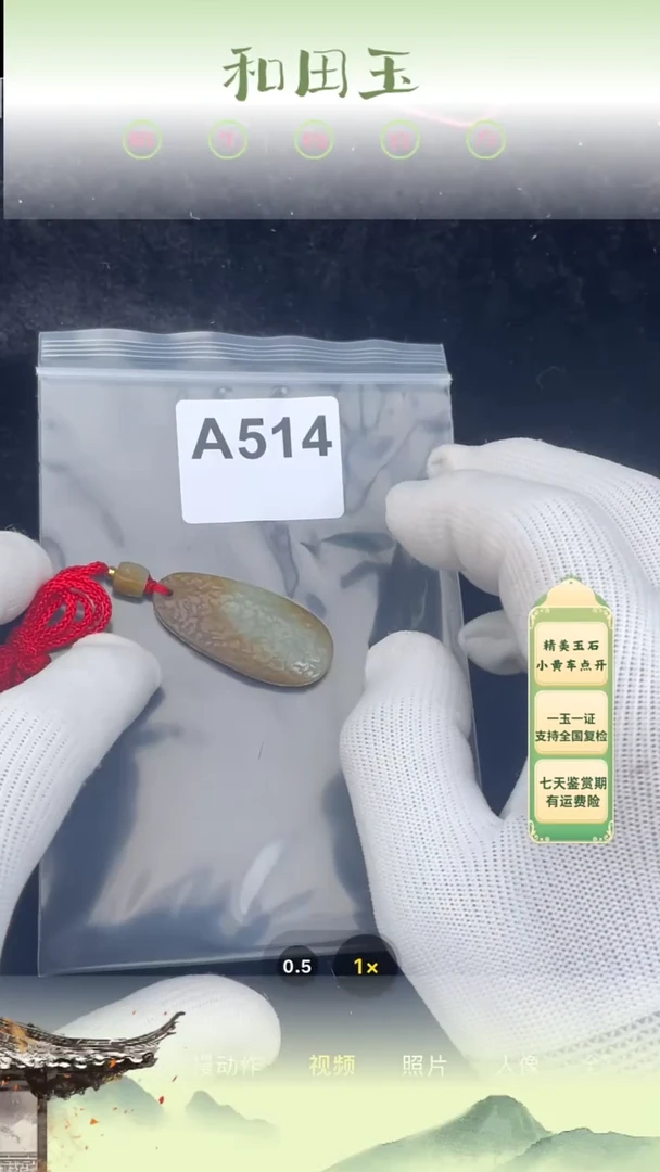 和田玉未镶嵌吊坠(赠链)514