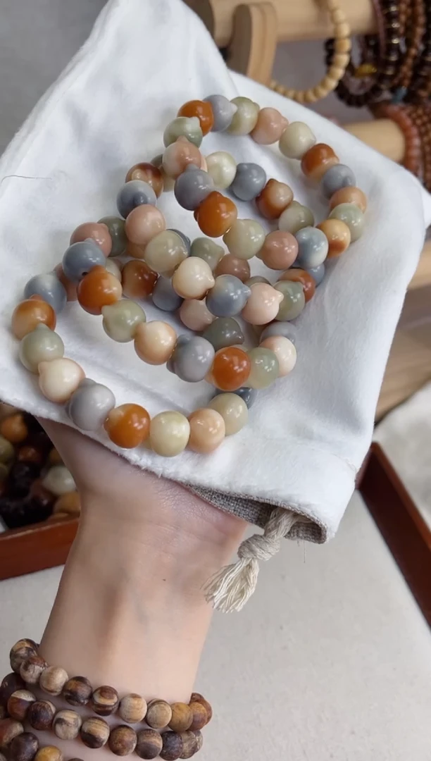 菩提根/象牙果手串z47奶橘布偶玉化14手串