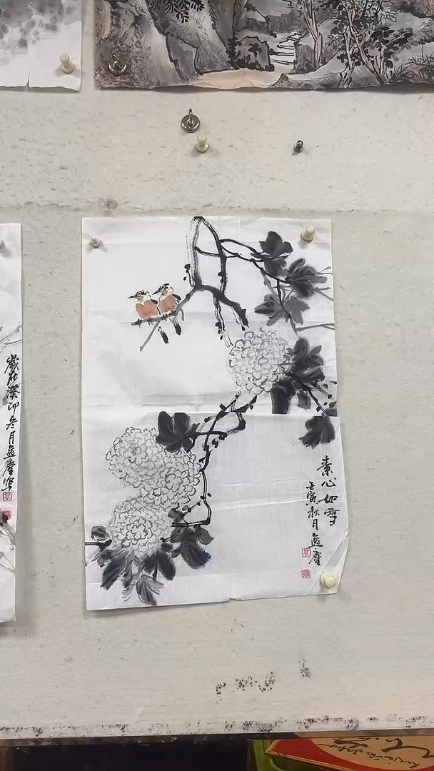 【闪购商品】国画高勇利老师四尺三开花鸟画