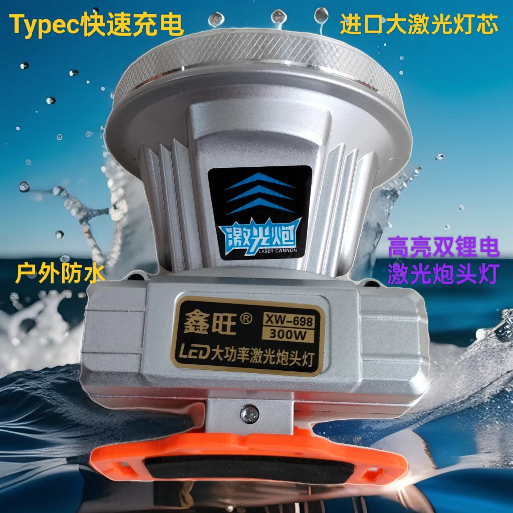 头灯强光超亮激光炮远射充电防水头戴式夜钓灯矿灯超长手电筒续航