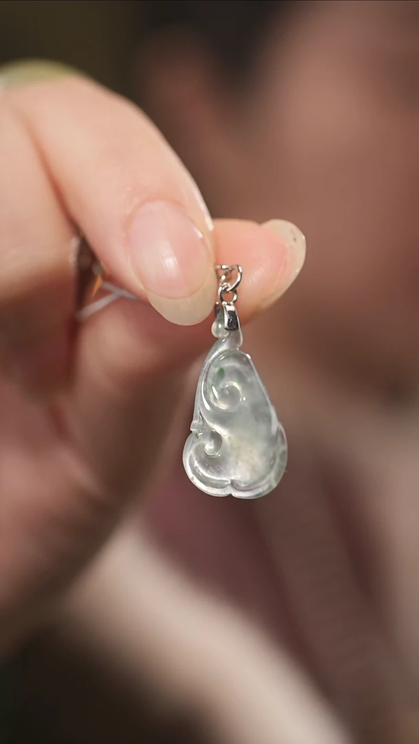 吊坠(不含链)银S925镶嵌翡翠925银翡翠吊坠