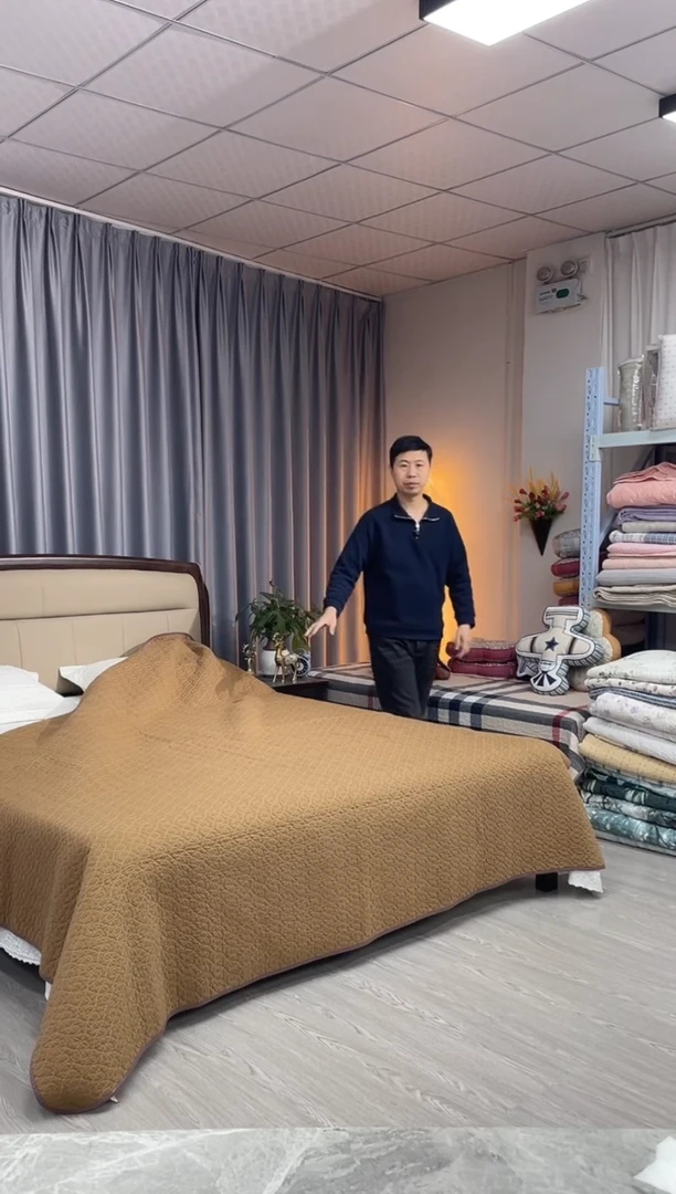 棉230cm*250cm 贡缎磨毛（咖色）