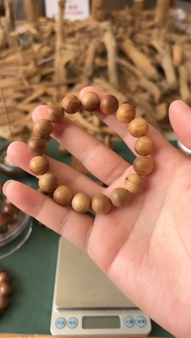 檀香木手串正区老山檀1.2横纹单圈瑕疵
