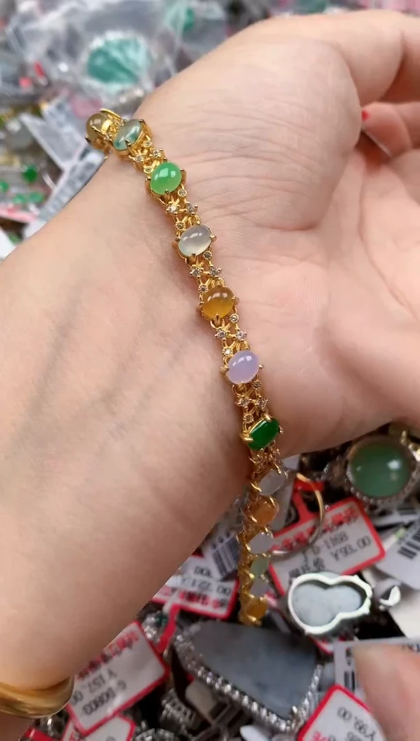 银S925镶嵌戒指翡翠天然A货缅甸翡翠