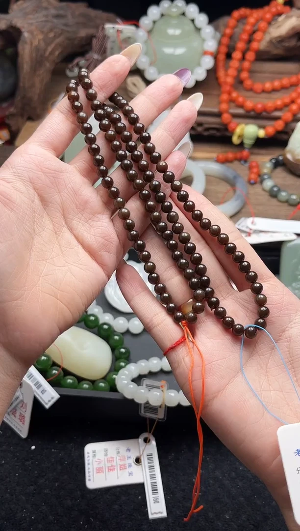 项链未镶嵌和田玉108卡6若羌糖 珠链 多样性发一