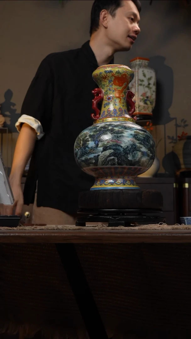 摆件WN问泥景德镇陶瓷花瓶摆件