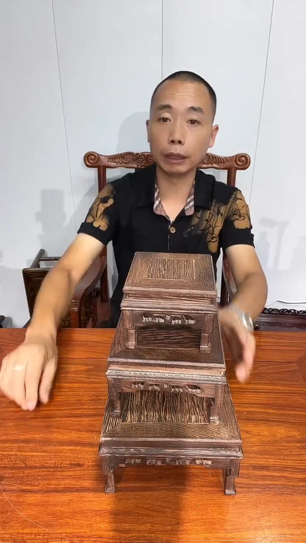 木鸡翅木正方套三