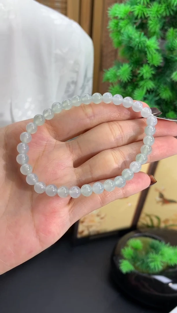 未镶嵌手串翡翠蓝晴 卡5.8mm