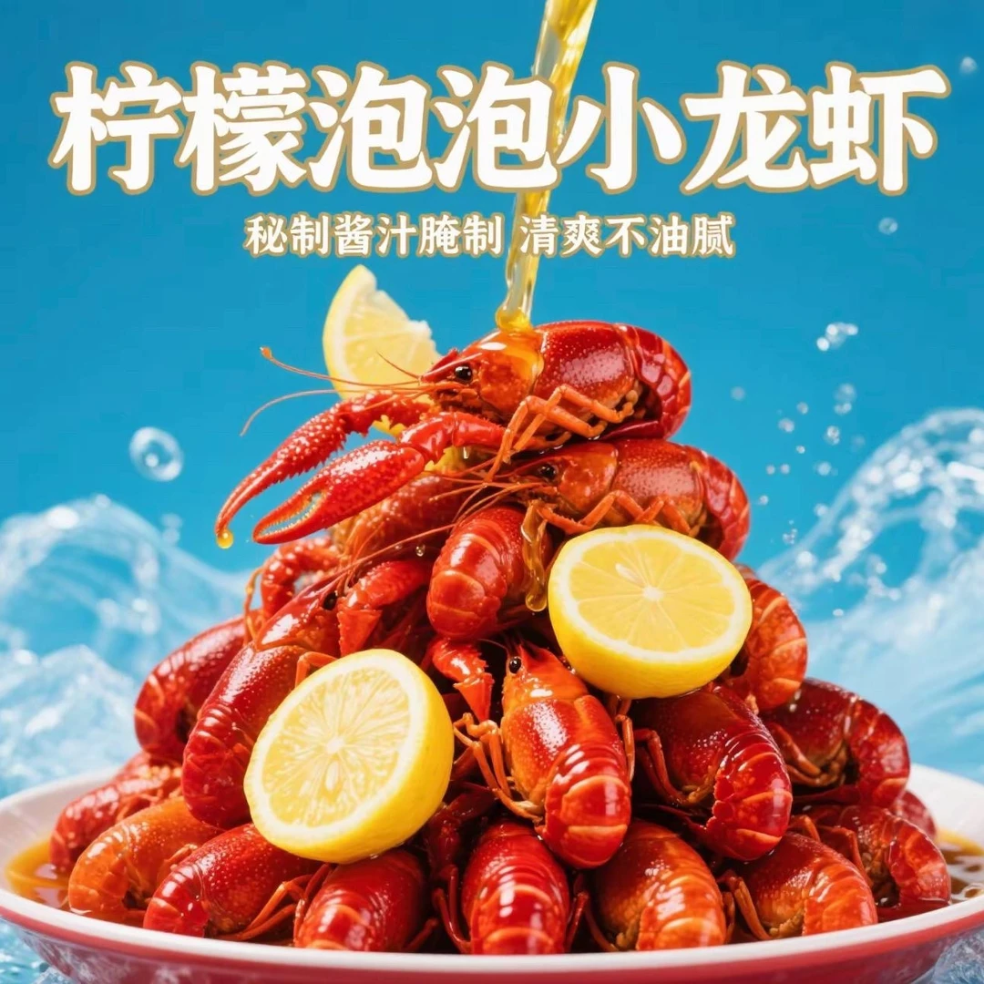 柠檬泡泡虾开袋即食捞汁小龙虾即食下酒菜750g/桶3桶