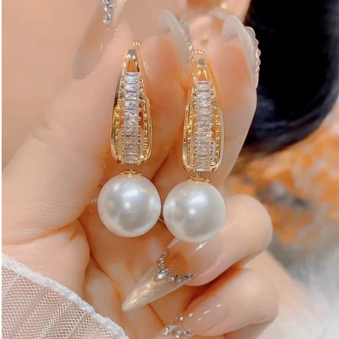 铜合金合成锆石耳饰 日韩金色波西米亚风耳环百搭精致轻奢时尚C08