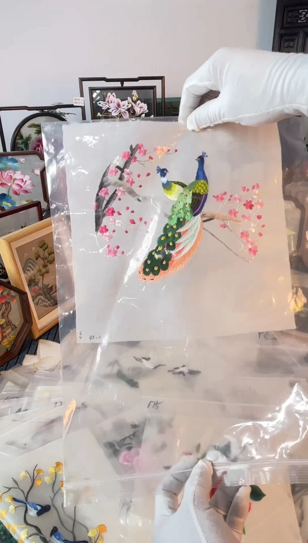 织绣纯手工苏绣双面绣绣布35