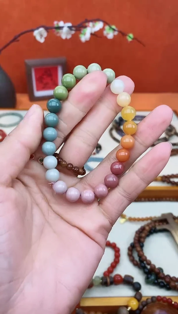 【闪购商品】石英质玉（阿拉善玉）手链未镶嵌08阿拉善渐变单圈