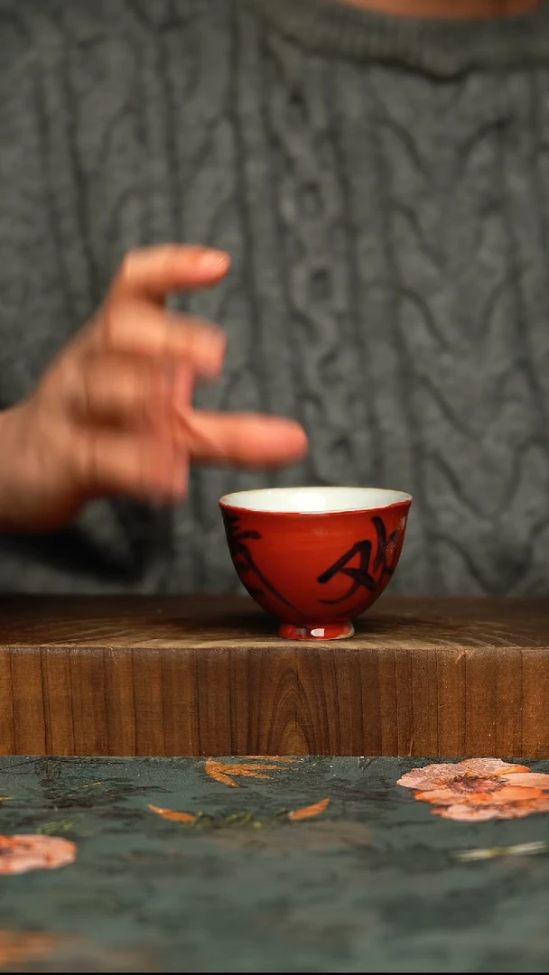杯釉下彩手工手绘同款陶器