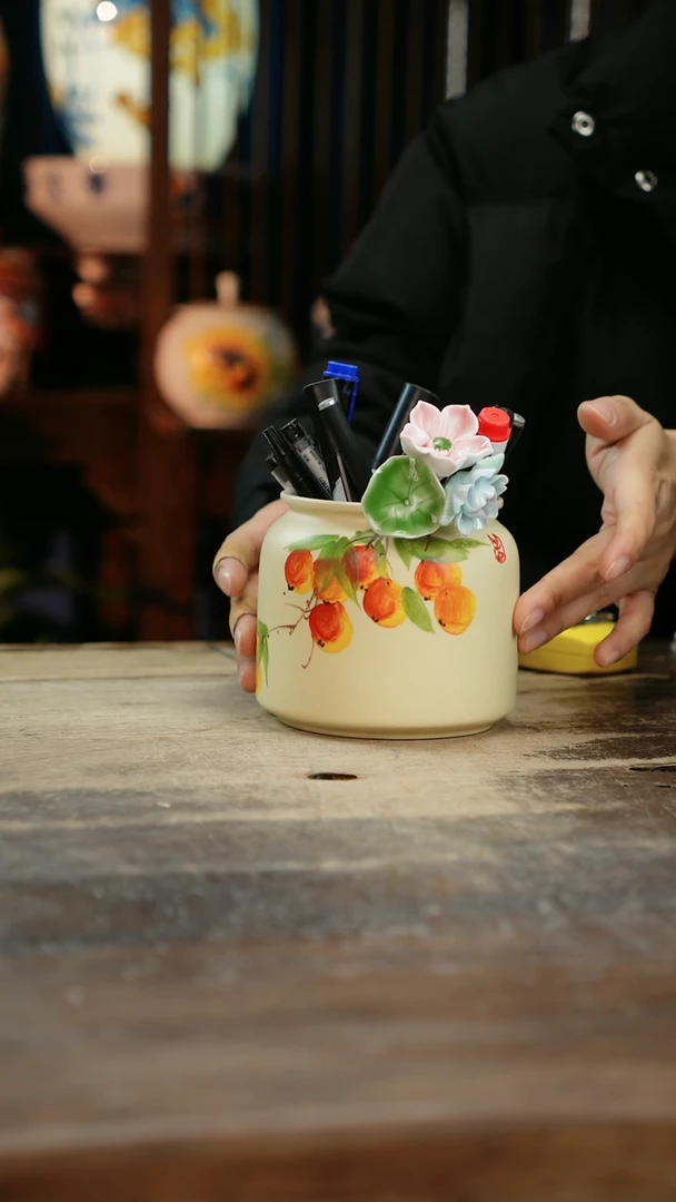 【闪购商品】瓷片景德镇纯手工釉下彩精品花瓶