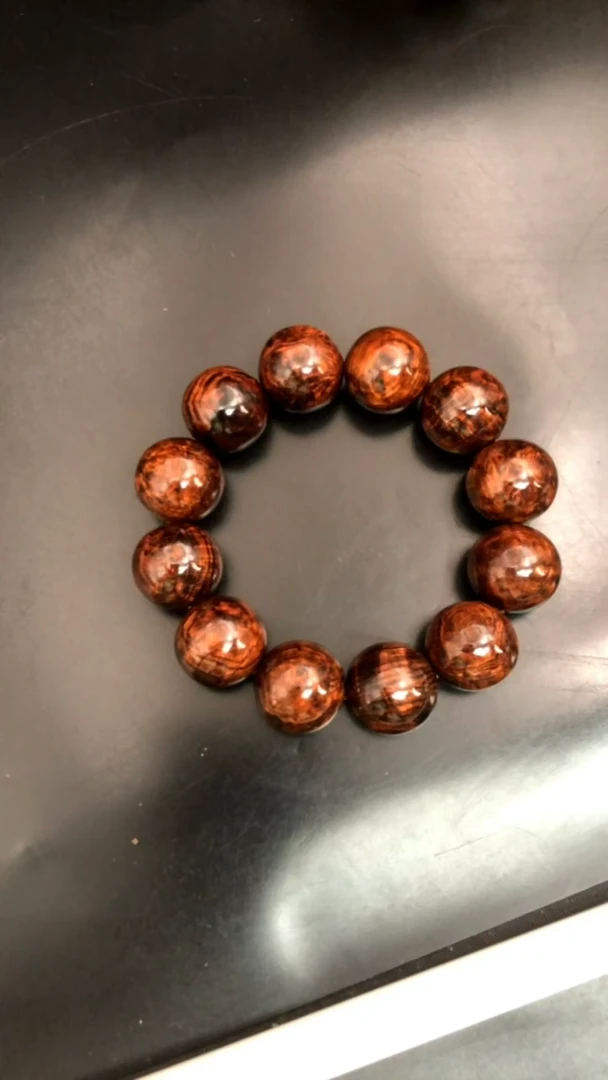 手串/手链黄花梨/降香黄檀帅*生海黄野生紫油梨老料2,0水波高端串