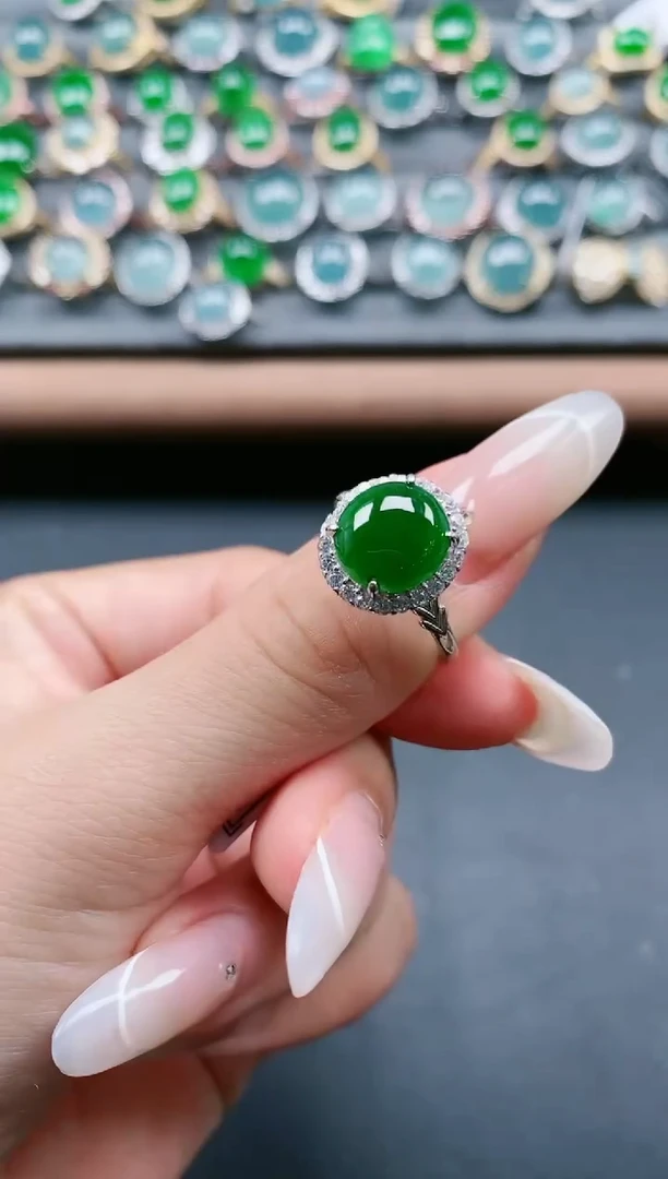 【闪购商品】翡翠戒指银S925镶嵌111111111
