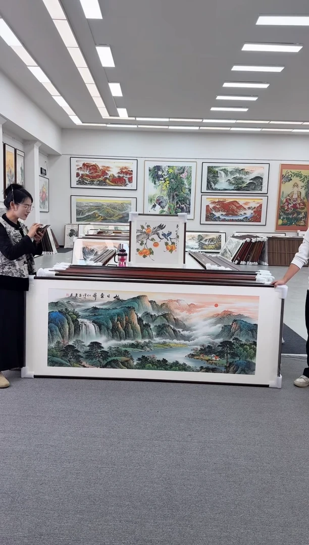国画手绘   219*88  旭日东升