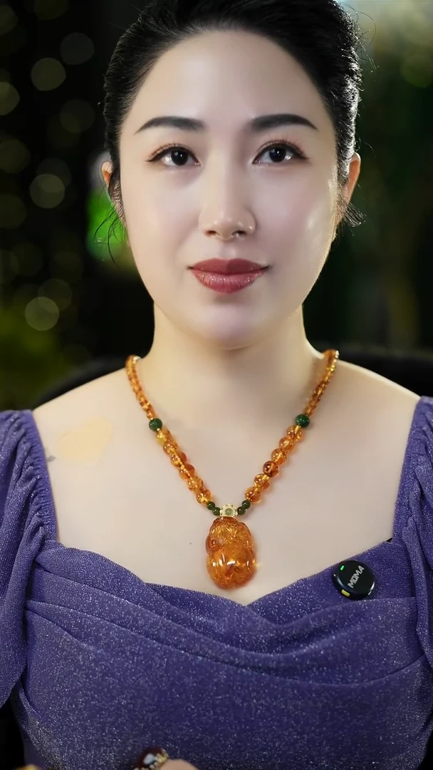 琥珀（花珀）项链未镶嵌花珀貔貅吊坠