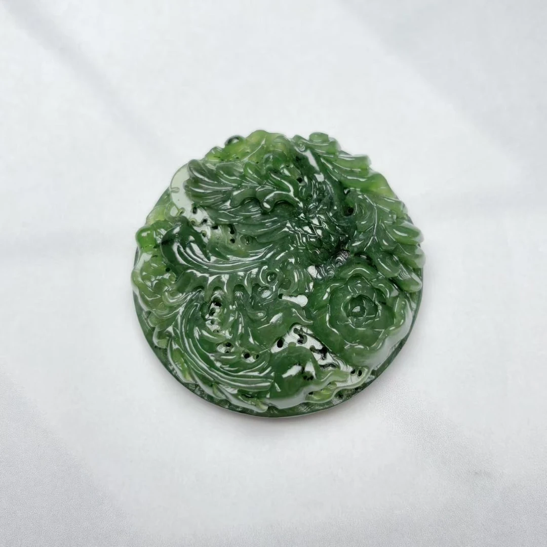 和田碧玉凤凰吊坠