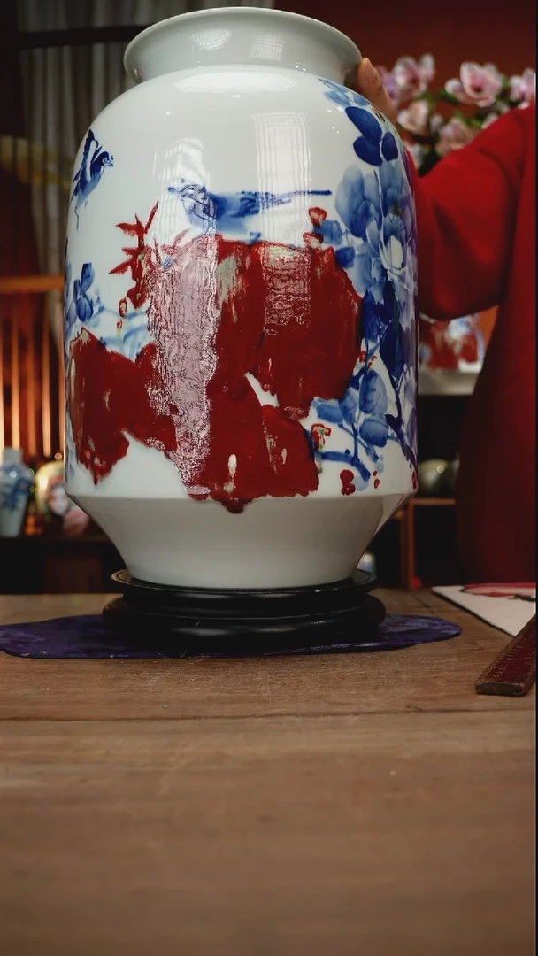 当代高温釉下彩手绘陶瓷餐具