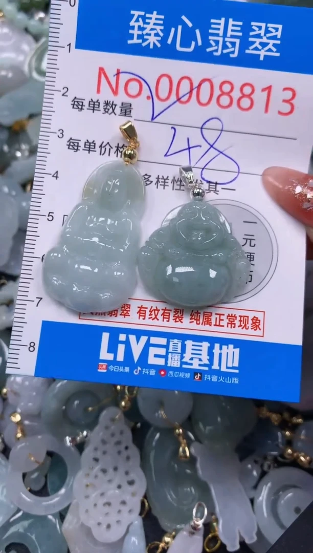 翡翠未镶嵌颈饰含绳0008813
