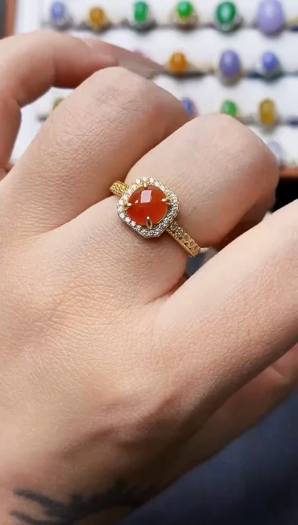 银S925镶嵌戒指翡翠1318